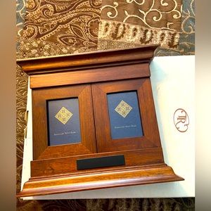 New In Box Things Remembered Engrave-able Mahogany Wood Tabletop Frame.